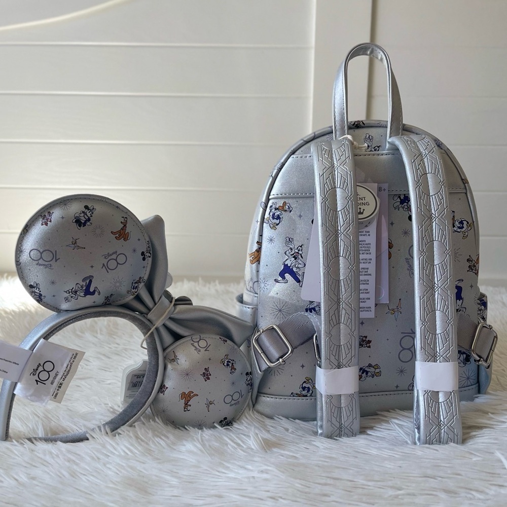 2pc NWT Disney 100 Celebration Mickey & Friends Loungefly Mini Backpack retired - Picture 8 of 12